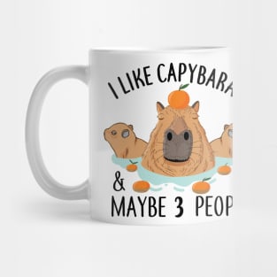 I like Capybaras and maybe 3 people Funny Baby Capybara Mug